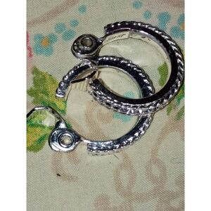 Monet Periwinkle/ Purple Rhinestone Clip On Hoop Earrings